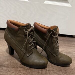 Army Green Lace Heal Boots